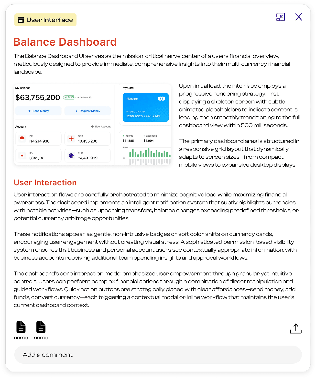 Balance Dashboard